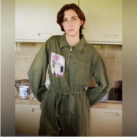 Sea New York Harlow Utility Jumpsuit Army Green - Picture 3 of 11